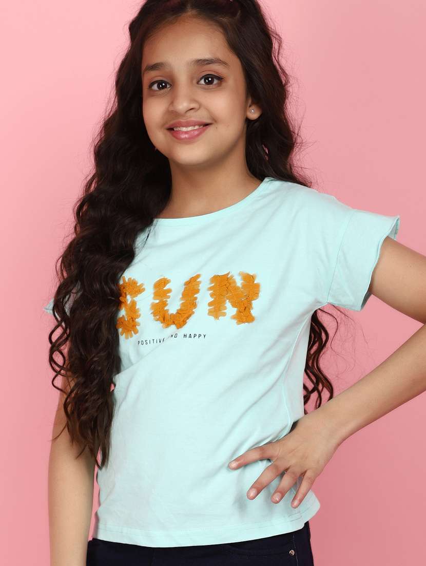 girls round neck short sleeves tees - 21177486 -  Standard Image - 3