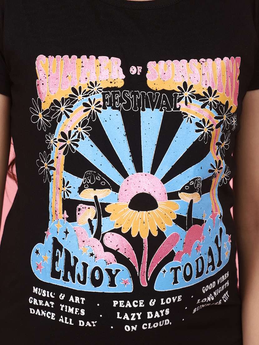 girls round neck short sleeves tees - 21177488 -  Standard Image - 5