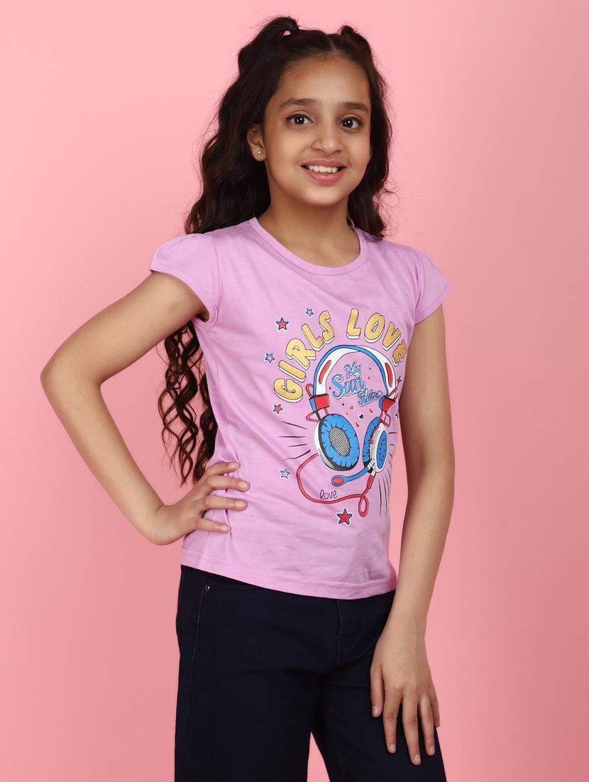girls round neck short sleeves tees - 21177499 - Zoom Image - 0