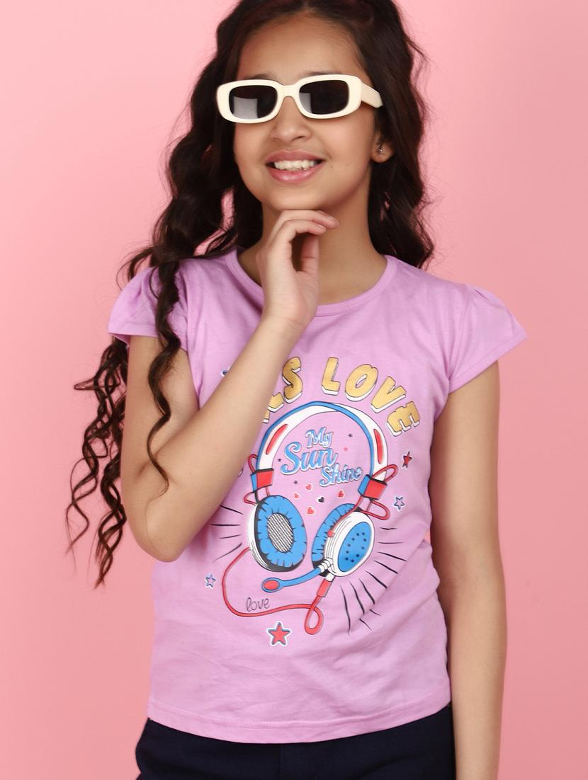 girls round neck short sleeves tees - 21177499 - Standard Image - 3