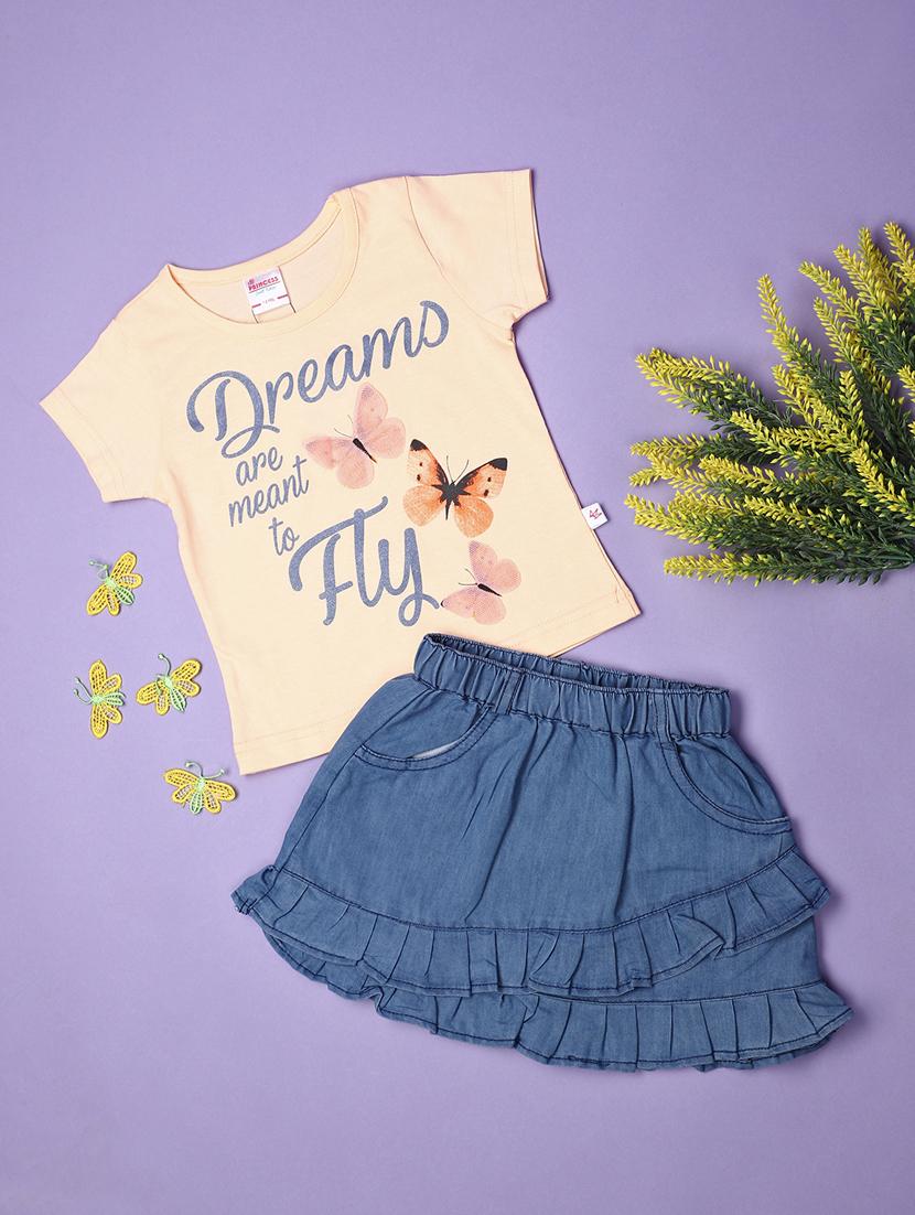 girls yellow printed skirt top - 21177531 - Zoom Image - 0