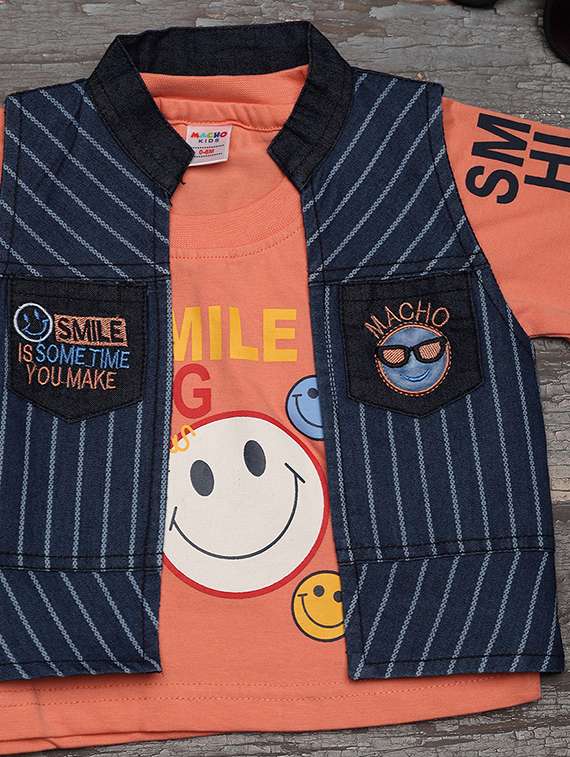 peach cotton printed shorts set  - 21177755 -  Standard Image - 3