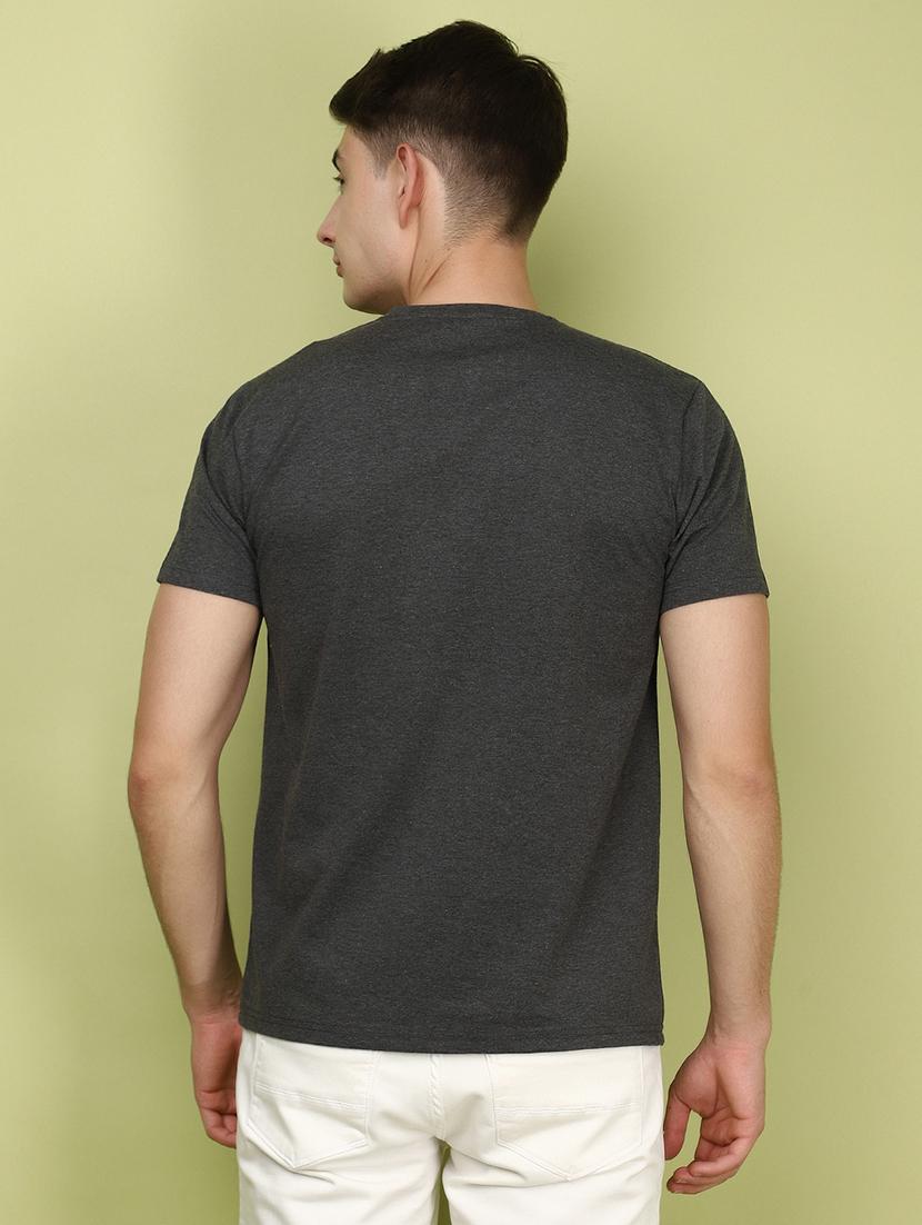 charcoal cotton chest print tshirt - 21177848 - Standard Image - 3