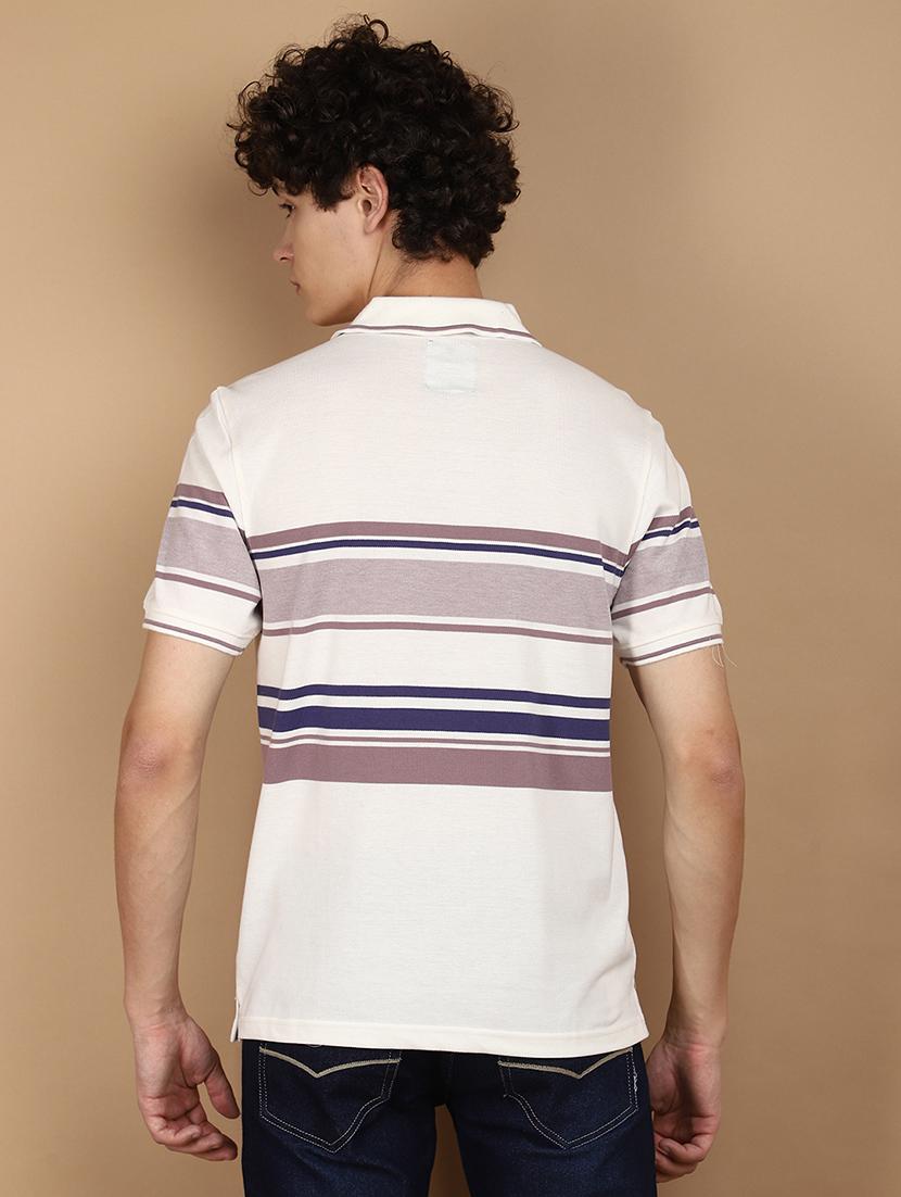 men white regular fit striped polo t-shirt - 21177857 - Standard Image - 3