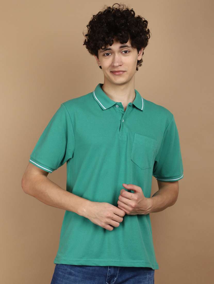 men cotton plain polo t-shirt