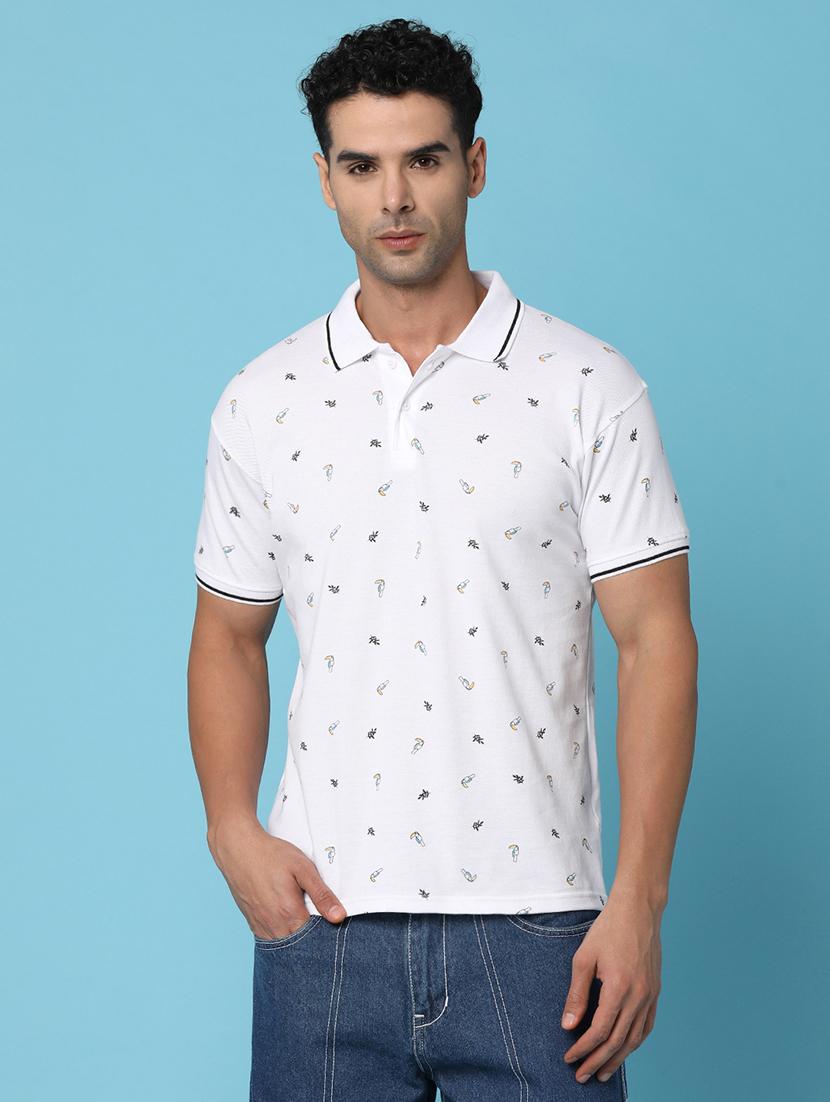 men printed polo t-shirt - 21177941 - Zoom Image - 0