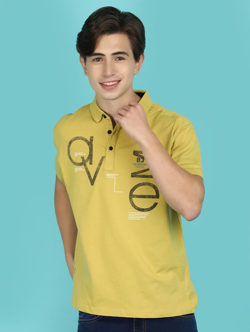 men printed polo t-shirt