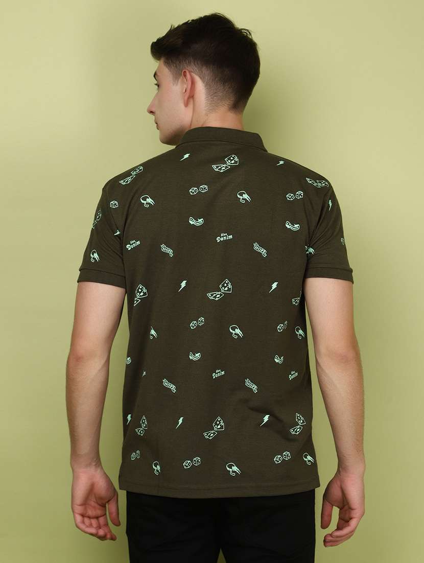 olive cotton all over print t-shirt - 21177961 -  Standard Image - 3