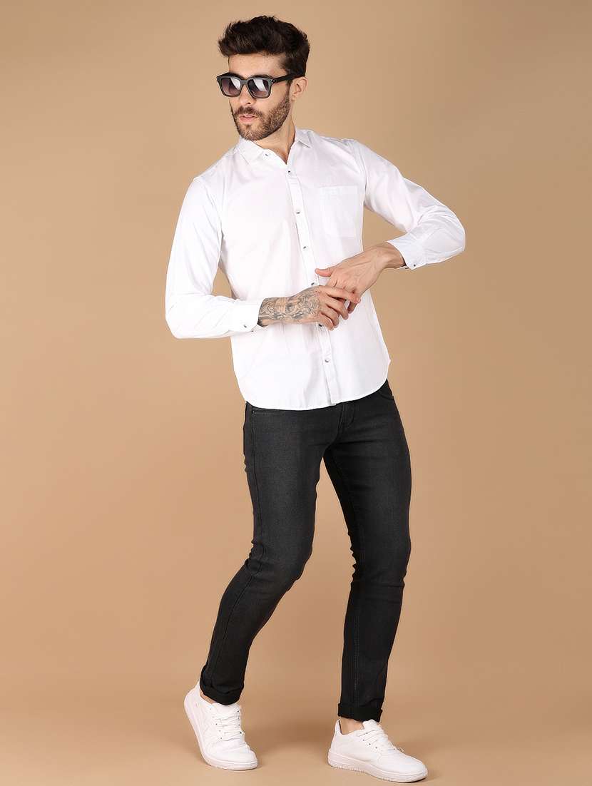 Men Solid Long Sleeve Casual Shirt - 21178181 -  Standard Image - 5