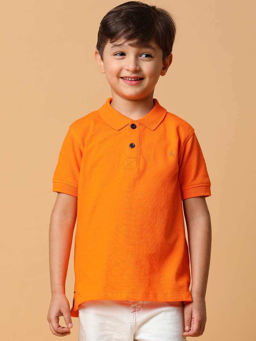 orange cotton polo t-shirt