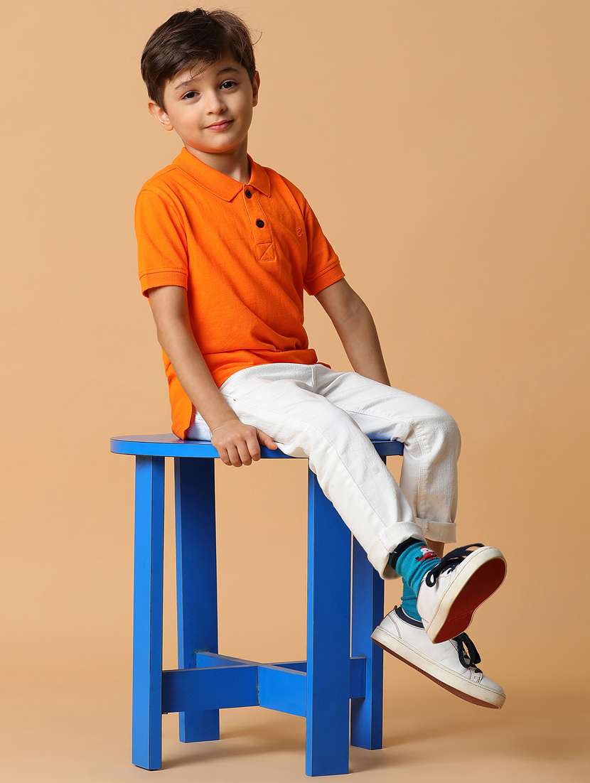 orange cotton polo t-shirt - 21178239 -  Standard Image - 5
