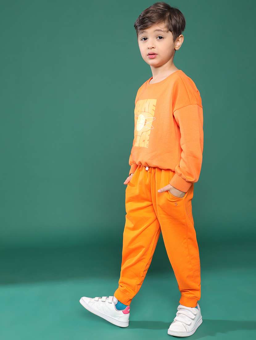 orange long sleeve front print sweatshirt - 21178247 -  Standard Image - 3