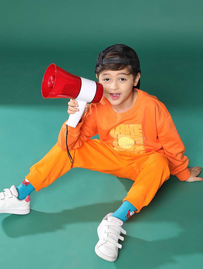 orange long sleeve front print sweatshirt - 21178247 -  Standard Image - 5