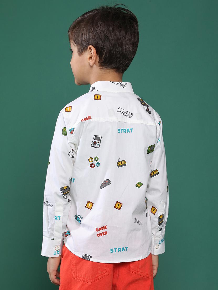 white printed cotton shirt - 21178264 - Standard Image - 3
