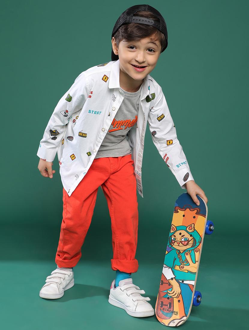 white printed cotton shirt - 21178264 - Standard Image - 5