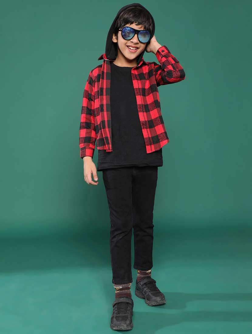 red cotton blend shirt - 21178265 -  Standard Image - 5