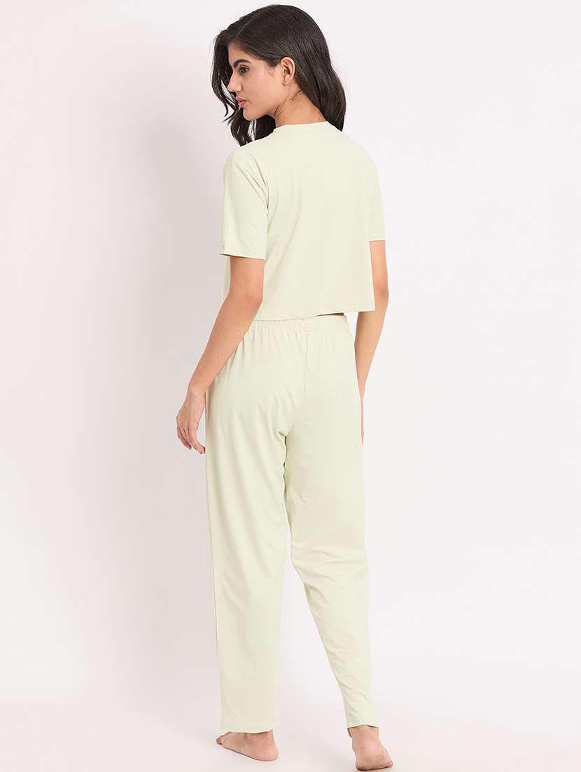 women white typography printed nightwear pyjama set - 21178284 -  Standard Image - 3