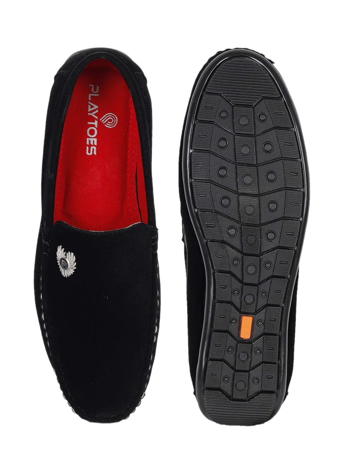 black suede slip on loafers - 21178292 - Standard Image - 3
