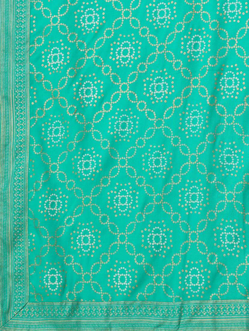 globus women green embroidered yoke a-line festive kurta with dupatta & pant set - 21178333 -  Standard Image - 5