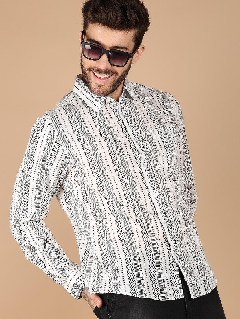 white printed casual shirt - 21178478 - Standard Image - 3