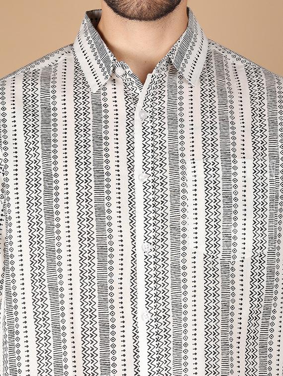 white printed casual shirt - 21178478 - Standard Image - 5