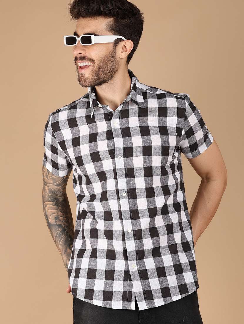 black checkered casual shirt - 21178502 -  Standard Image - 3