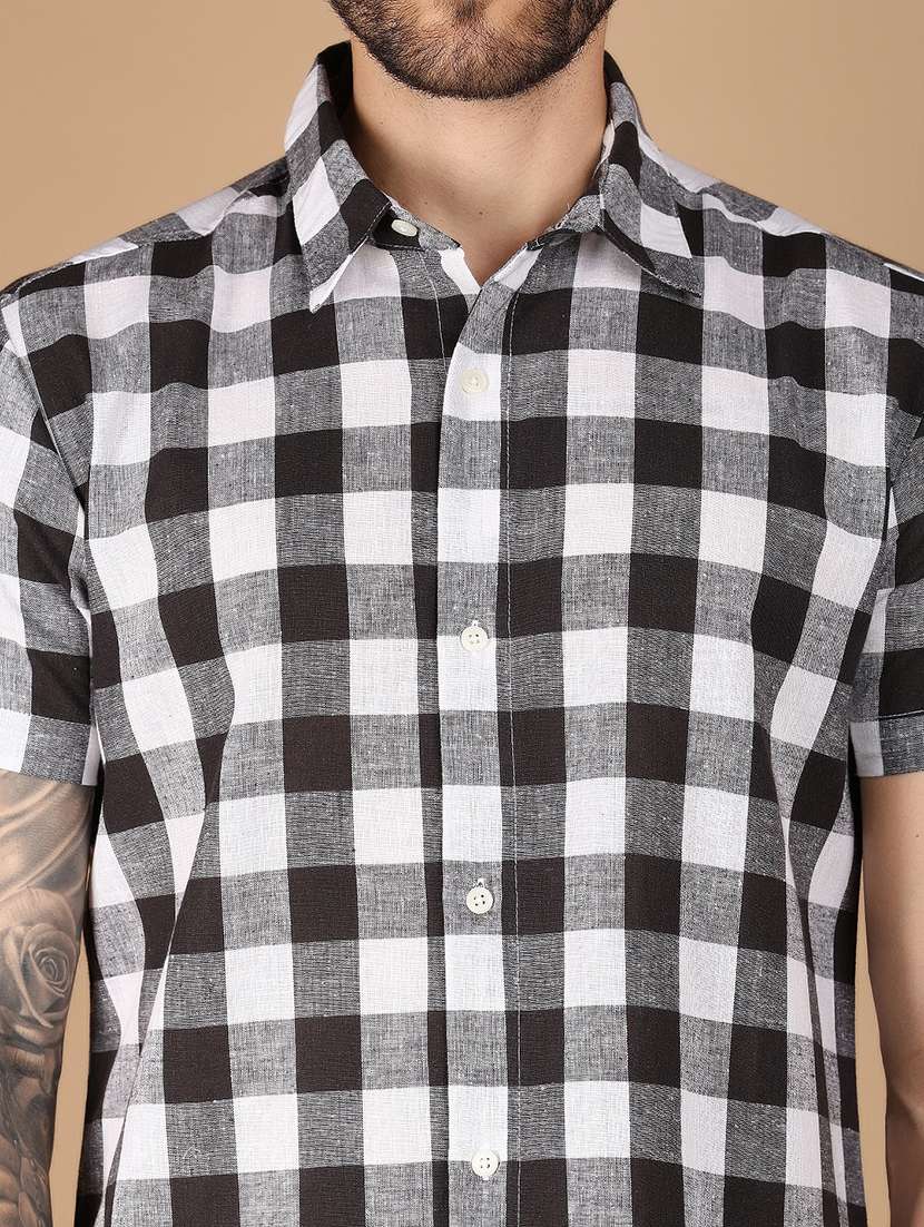 black checkered casual shirt - 21178502 -  Standard Image - 5