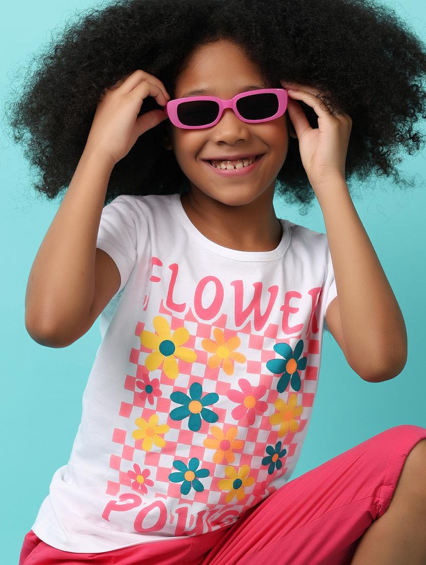girls white cotton regular tee - 21178504 - Standard Image - 3