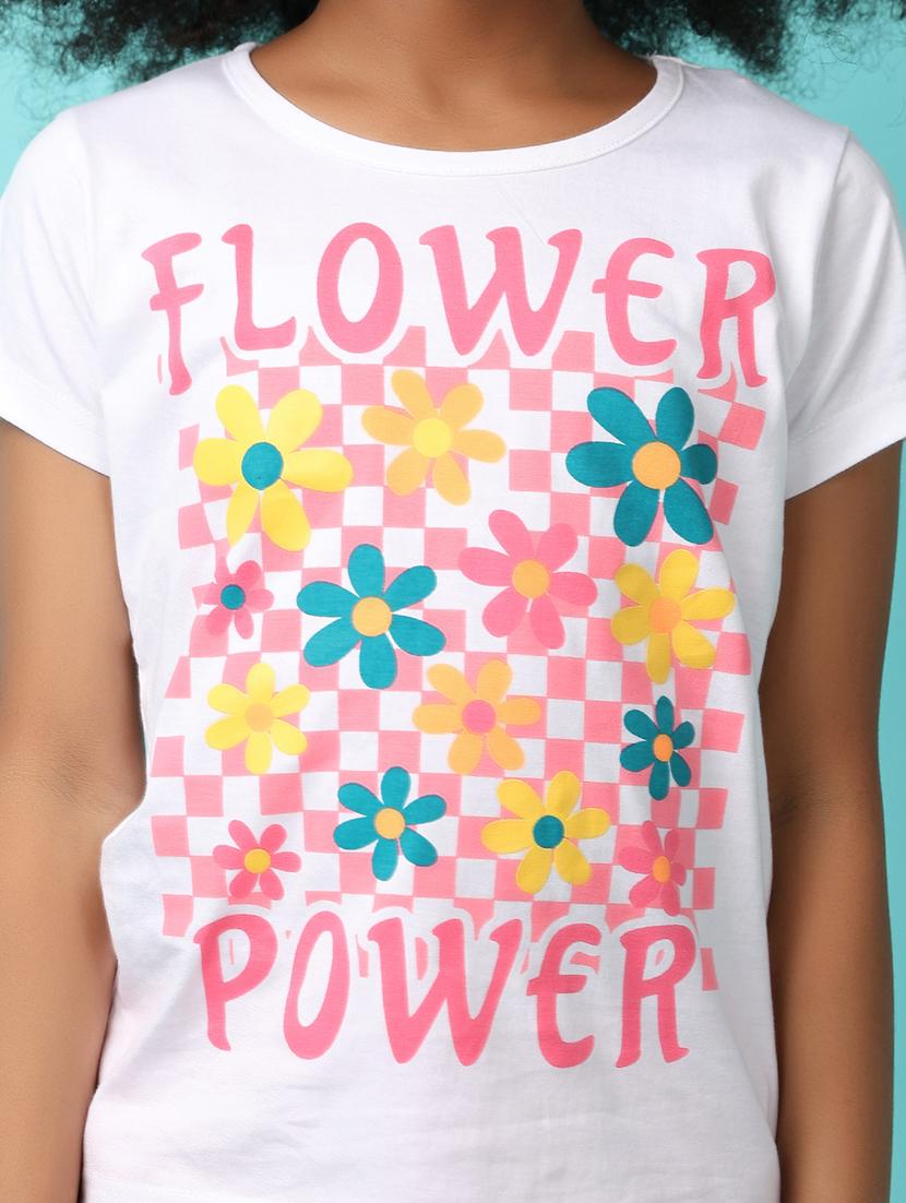 girls white cotton regular tee - 21178504 - Standard Image - 5
