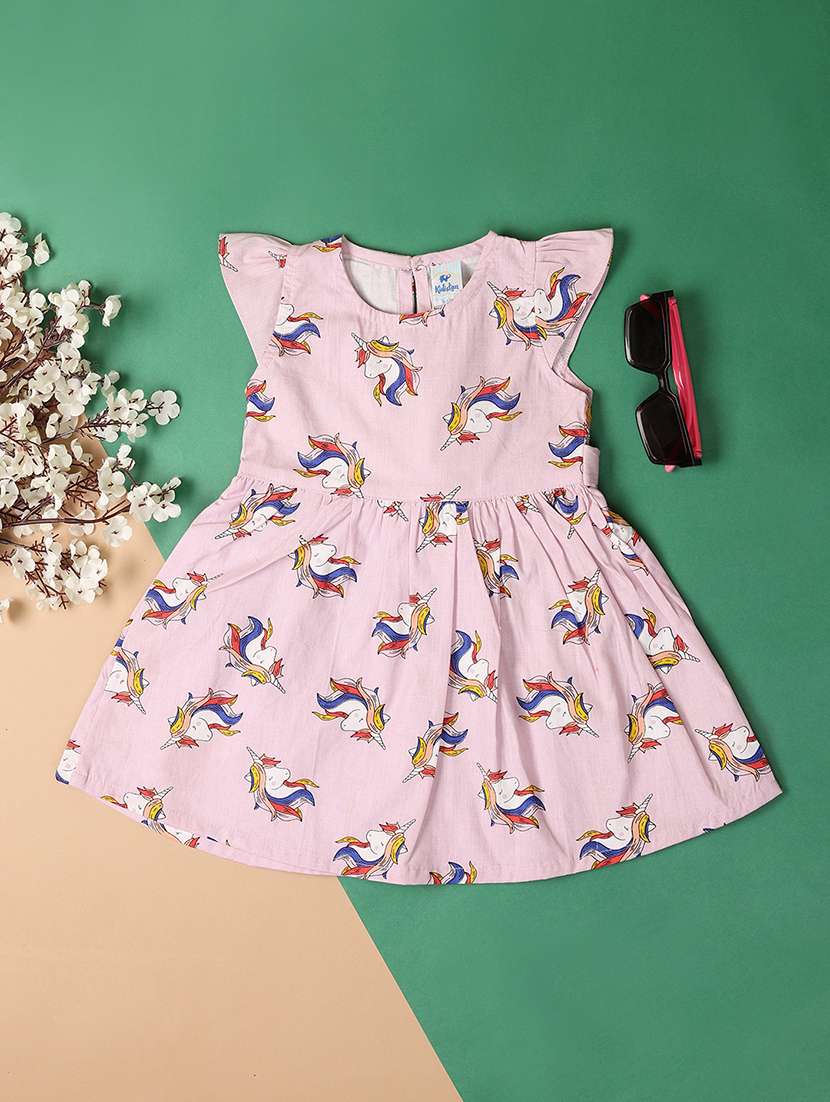 kids pink cotton frock