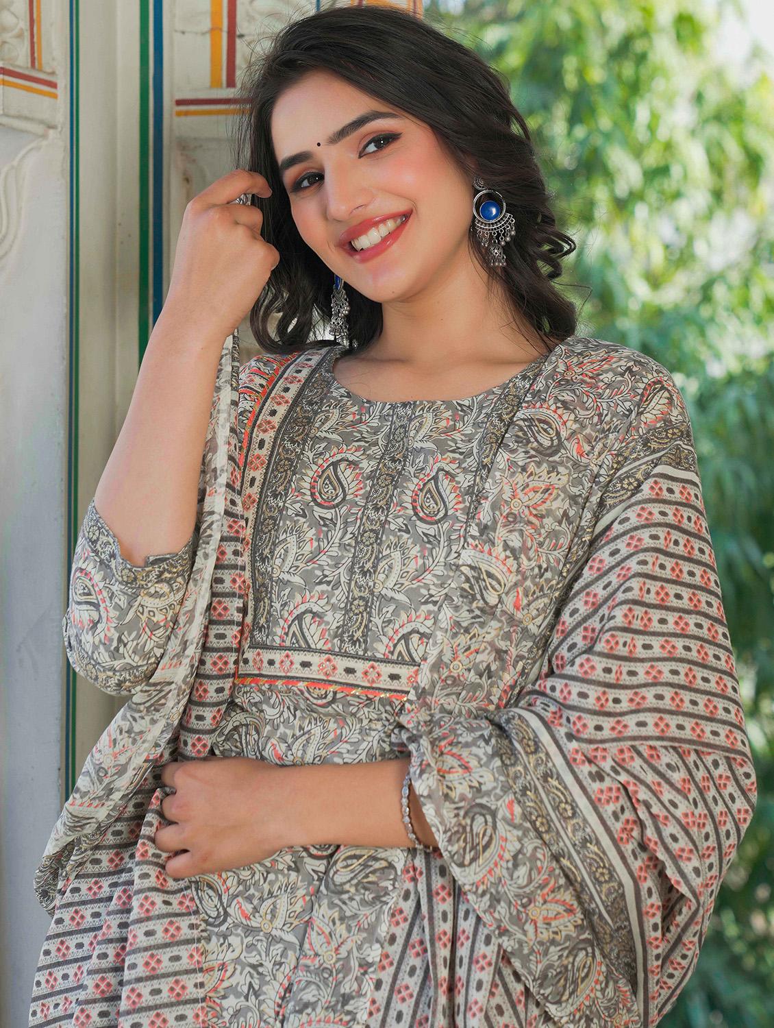 grey printed suit set - 21178751 - Standard Image - 5