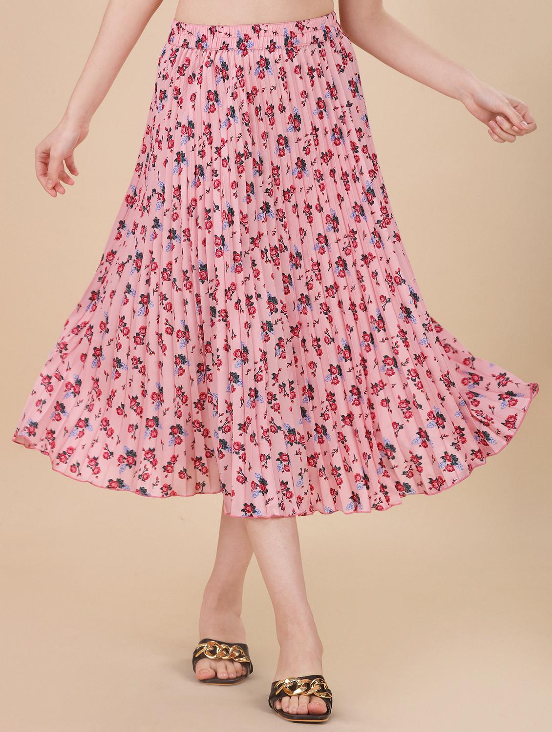 pink polyester a-line skirt - 21178991 - Zoom Image - 0