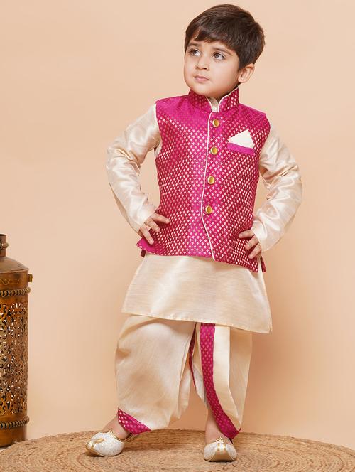 boys silk dhoti kurta with jacket - 21179563 - Standard Image - 0