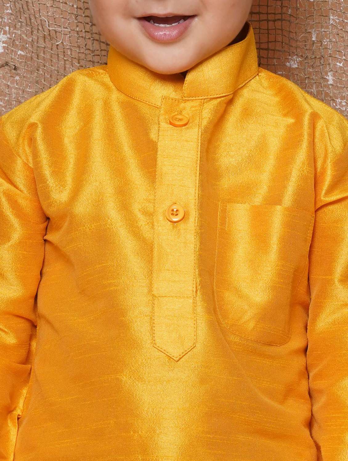 yellow solids dhoti kurta set - 21179572 -  Standard Image - 3