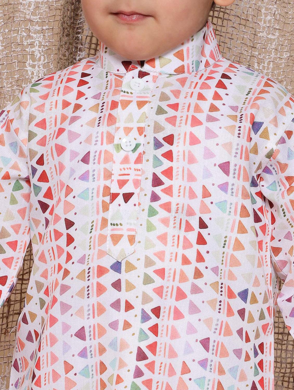 boys printed cotton kurta pajama - 21179593 - Standard Image - 3