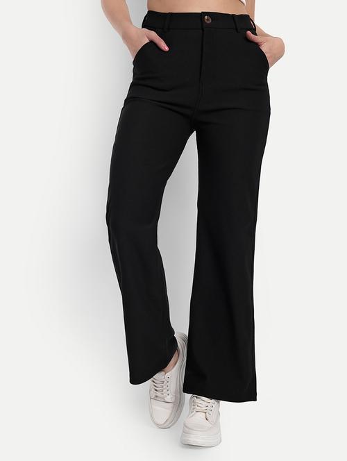 black cotton wide leg trouser - 21179976 - Standard Image - 0