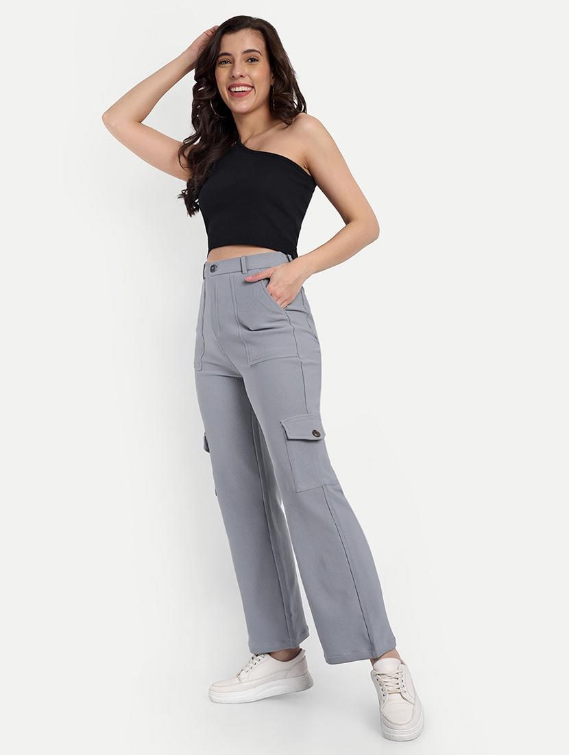 grey cotton cargos trouser - 21180111 - Standard Image - 3
