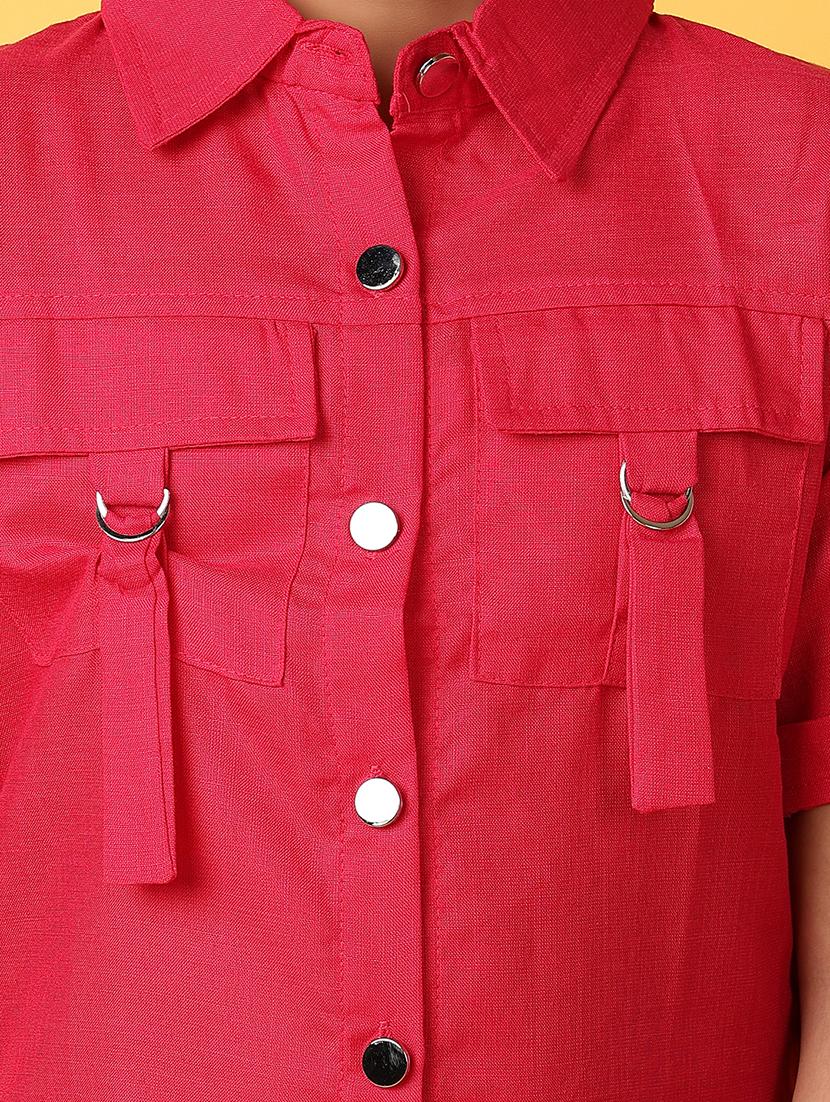 girls short sleeves solid shirt - 21180747 - Standard Image - 5