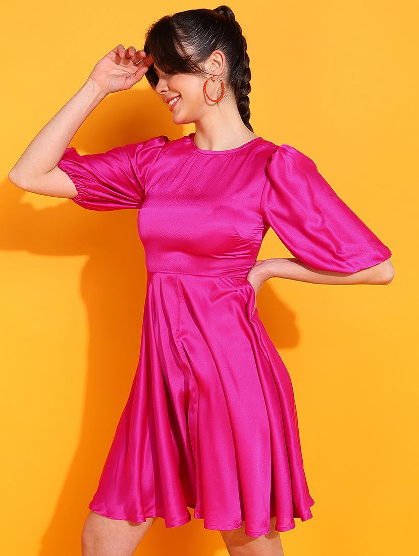 pink polyester aline dress - 21180911 - Zoom Image - 0