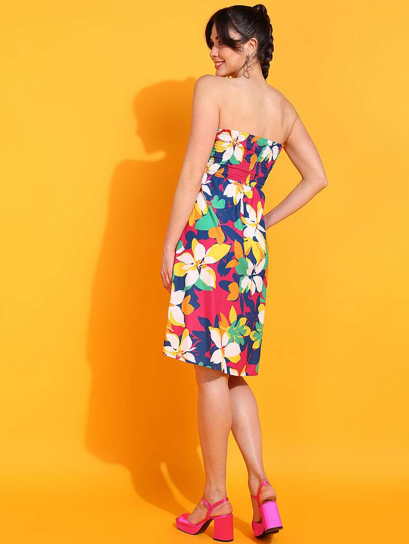 multi colored polyester aline dress - 21180916 -  Standard Image - 3