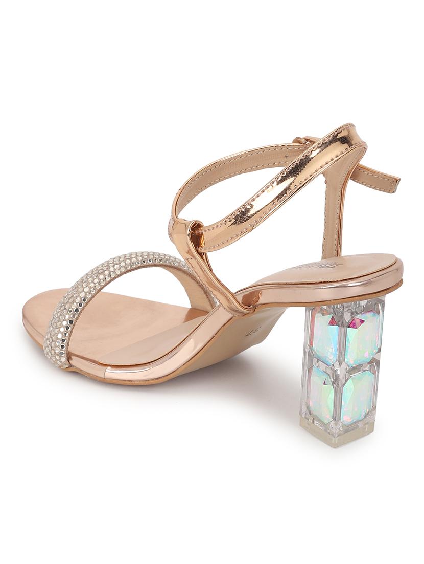 gold ankle strap sandal - 21180938 - Standard Image - 3