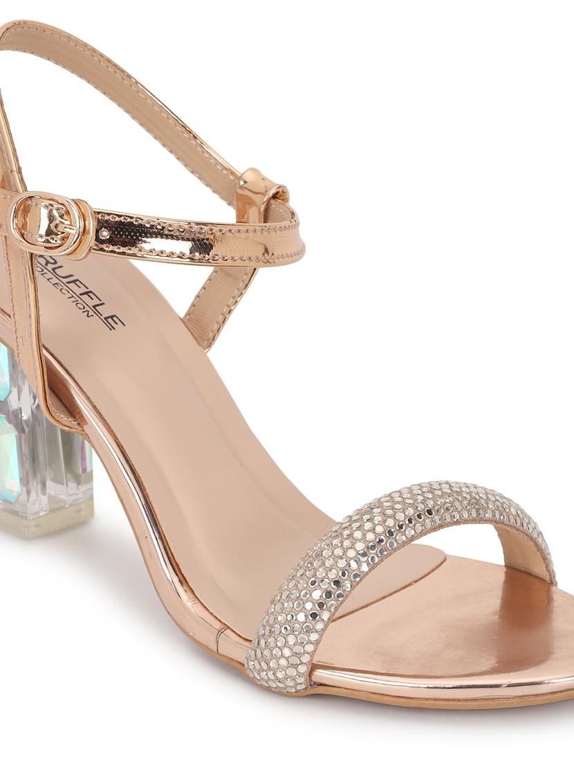 gold ankle strap sandal - 21180938 - Standard Image - 5