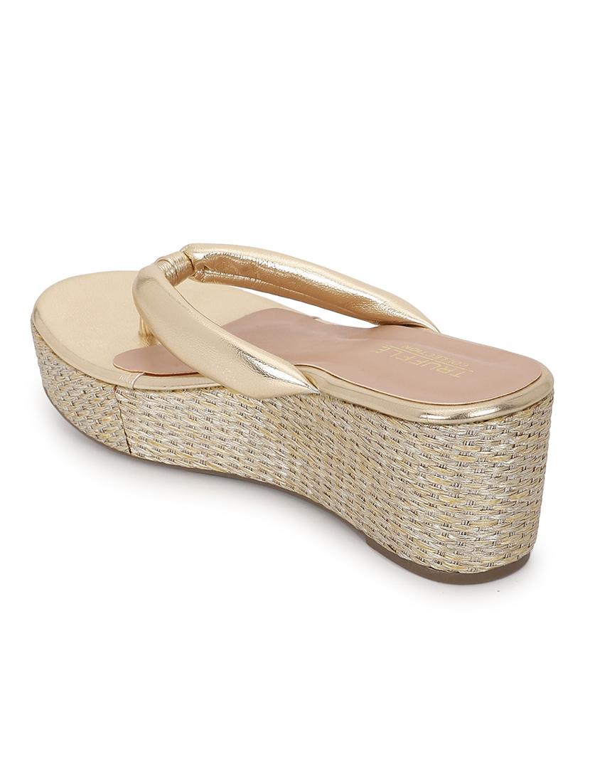 gold slip on sandal - 21180940 - Standard Image - 3