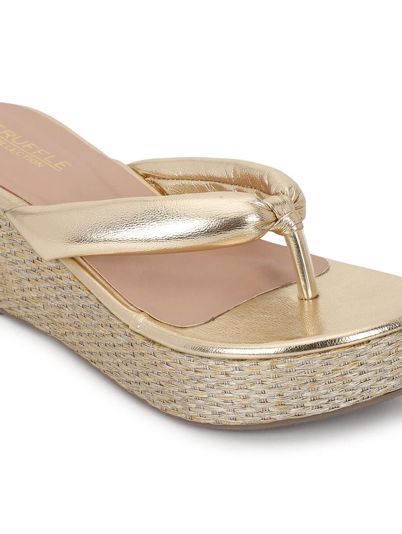 gold slip on sandal - 21180940 - Standard Image - 5