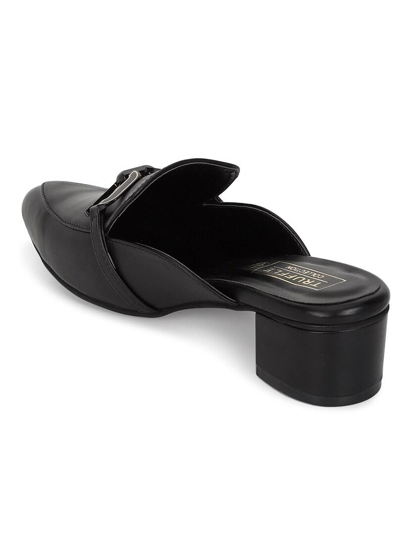 women black solid pinted mules - 21180953 - Standard Image - 3
