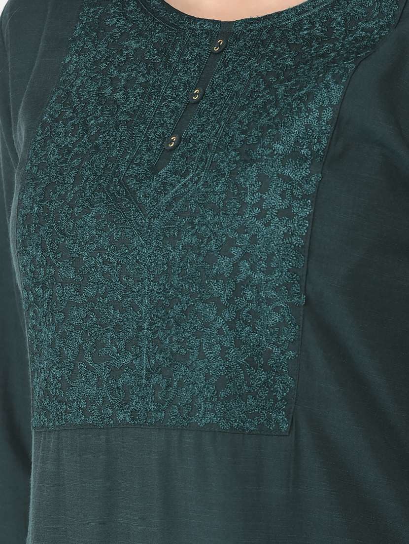 women three quarter sleeve a-line kurta - 21181050 -  Standard Image - 5