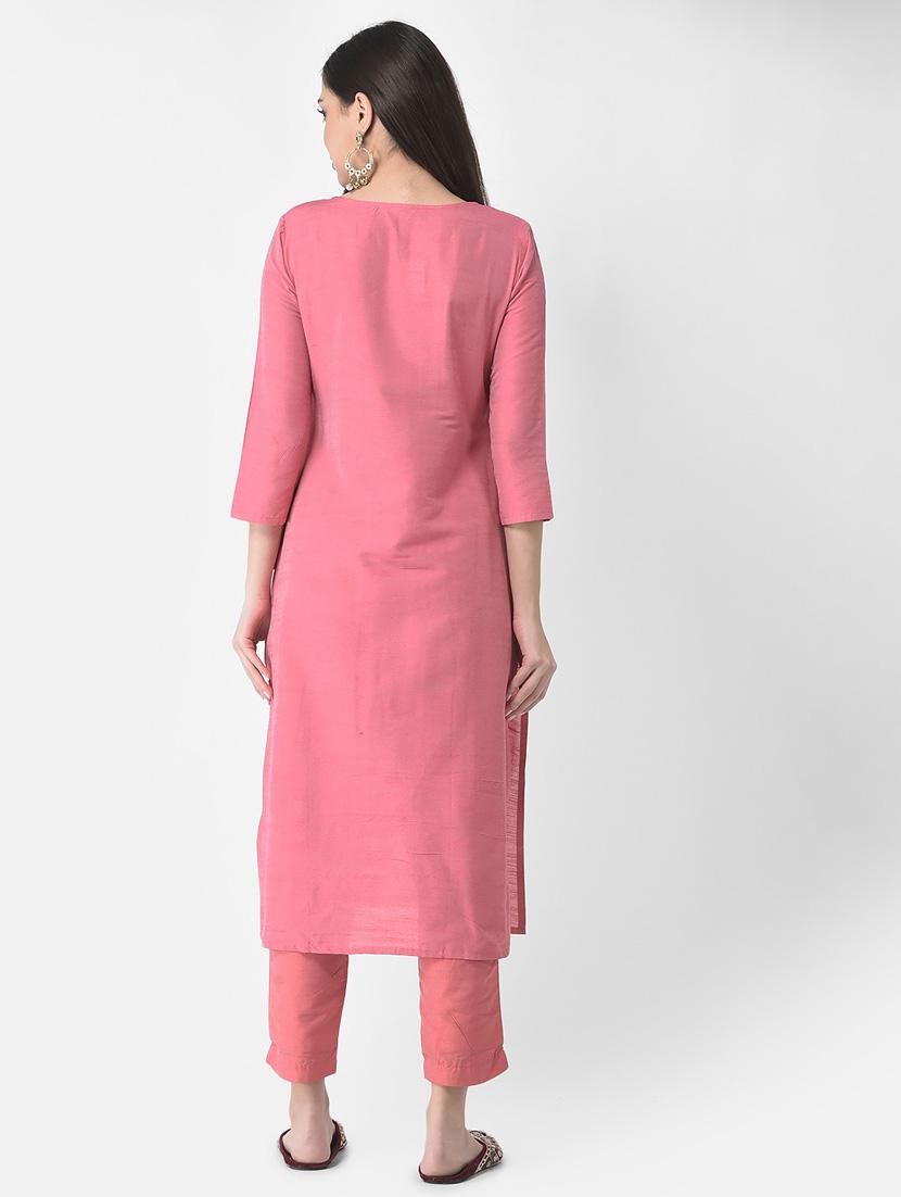 women three quarter sleeve straight kurta - 21181052 - Standard Image - 3