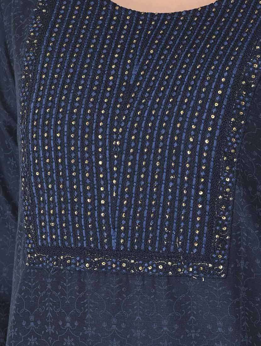 women three quarter sleeve straight kurta - 21181053 -  Standard Image - 5