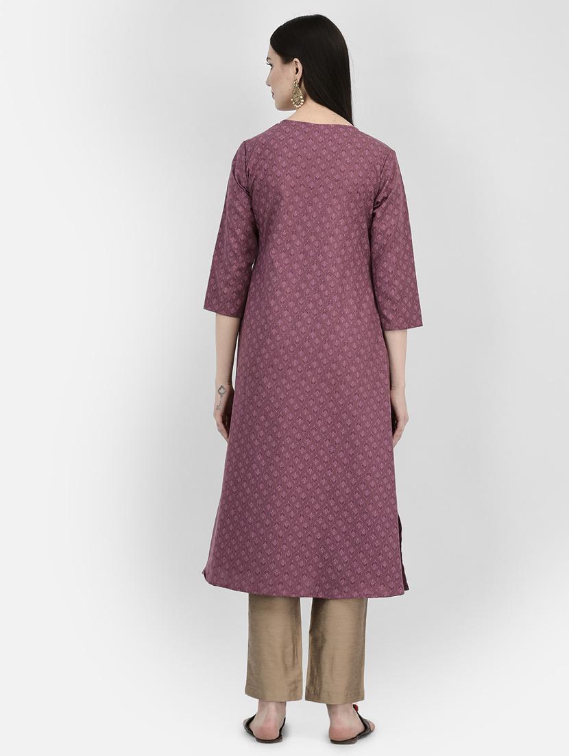 women three quarter sleeve a-line kurta - 21181063 - Standard Image - 3