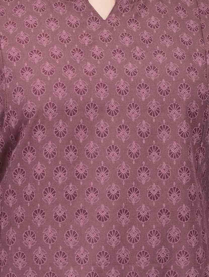 women three quarter sleeve a-line kurta - 21181063 - Standard Image - 5